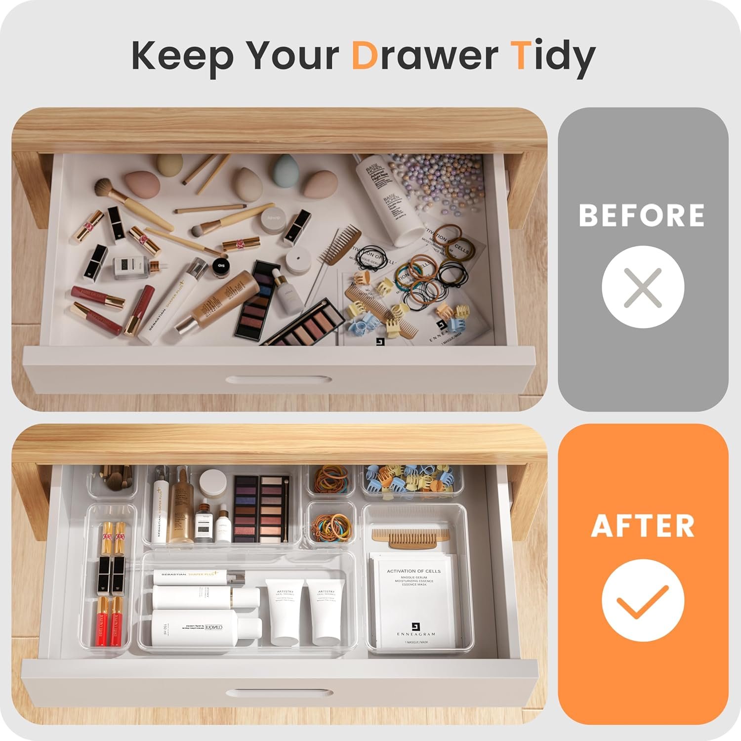 A-LuGei 【Military Grade Drawer Organizer for Vanity Bathroom Makeup Desk - Image 7
