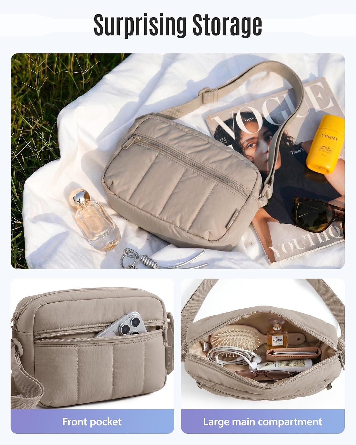 Mini Crossbody Bags for Women Travel Purse, Cross Body Bag with Pockets - Image 3