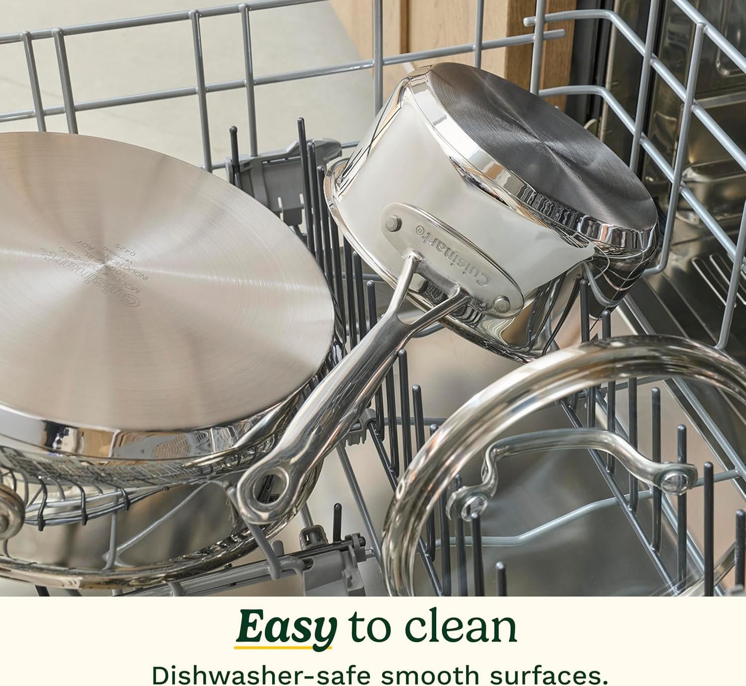 Cuisinart Chef’s Classic 11-Piece Stainless Steel Pots and Pans Set, Cookware Set Compatible with Induction, Electric, Gas Cooktops, Aluminum Core for Even Heat, Cool Grip Handles, Dishwasher Safe - Image 5