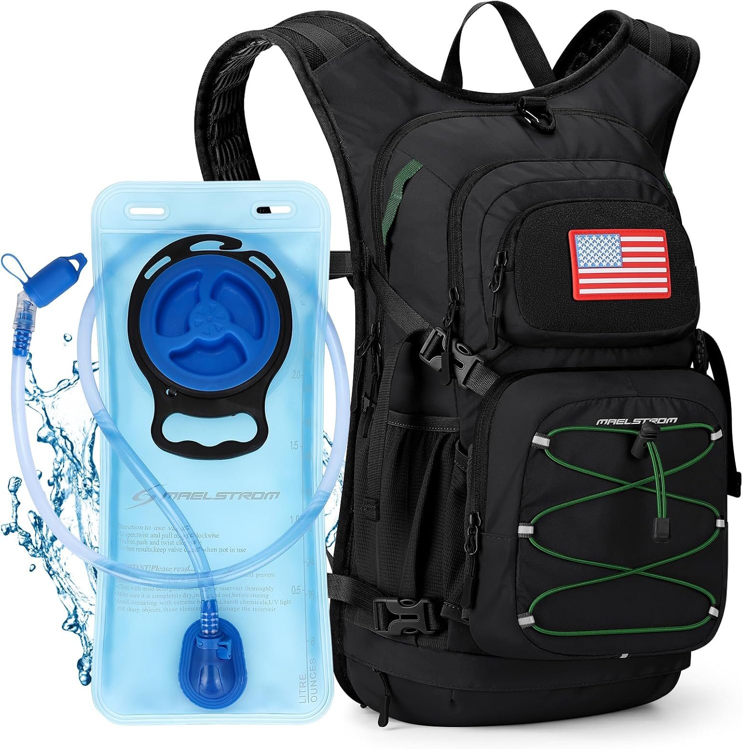 Maelstrom Lightweight Hydration Hiking Backpack with 2L/3L Water Bladder
