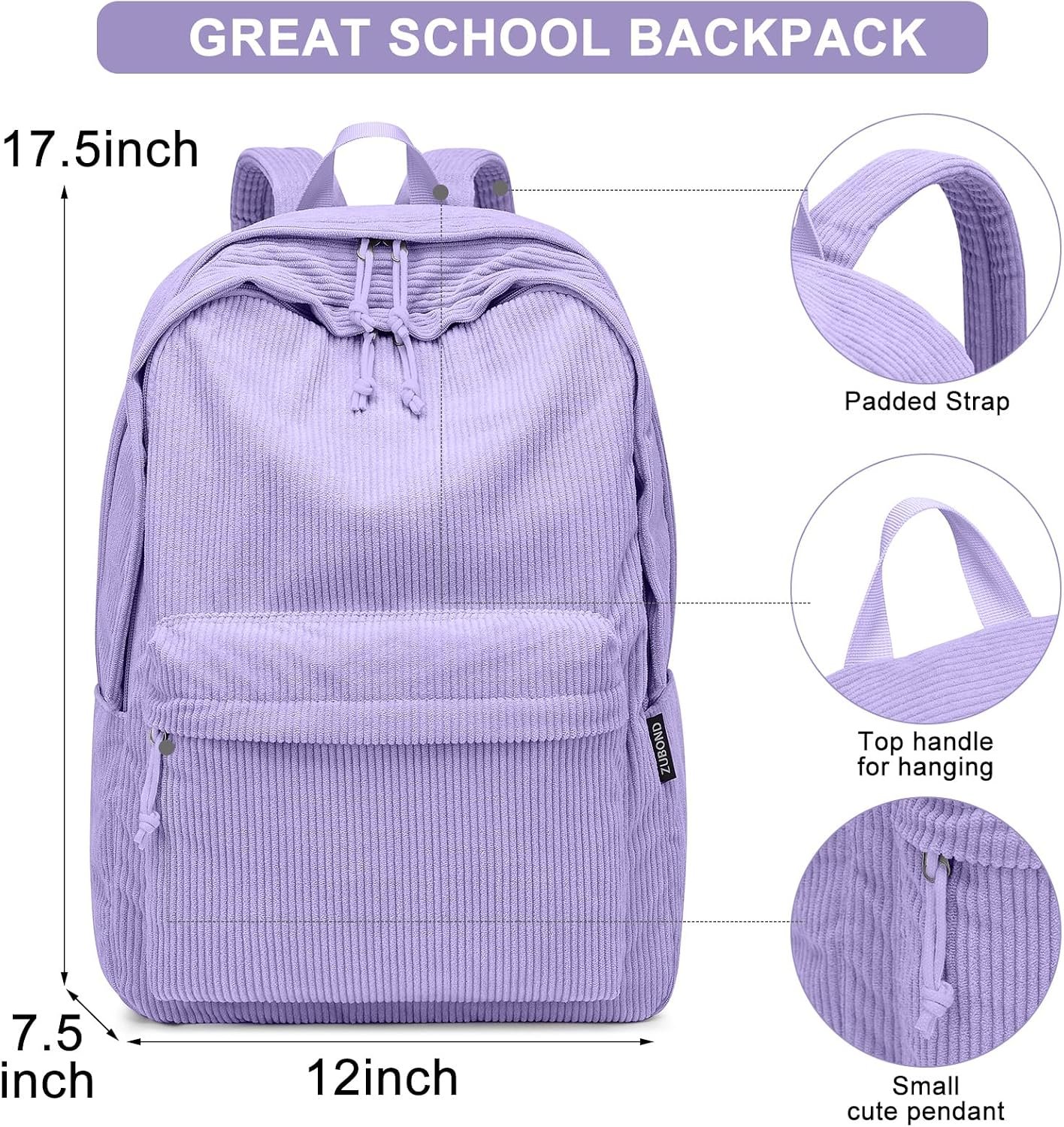 ZUBOND Girls Backpack, Lightweight School Bookbag for Teens, College Students Women & Men, Cute Large Laptop Backpack Fits 15.6 Inch Notebook - Image 4