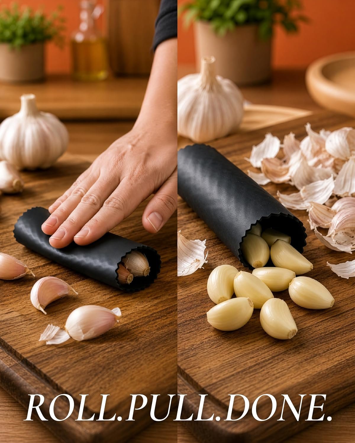 Zulay Kitchen Premium Garlic Press Set - Rust Proof Professional Garlic Mincer Tool - Easy-Squeeze, Easy-Clean with Soft, Ergonomic Handle - Silicone Garlic Peeler & Brush (Silver) - Image 8