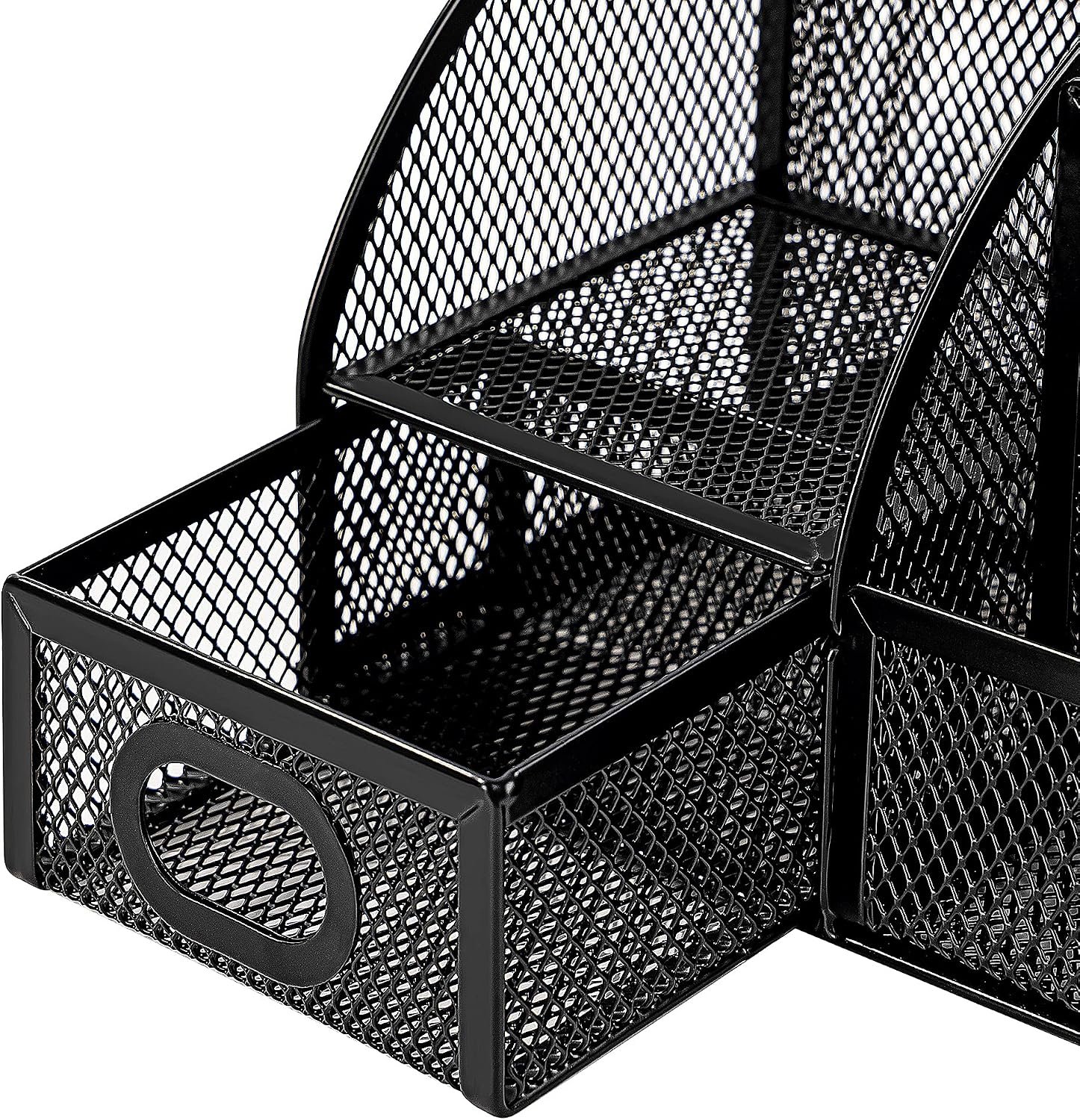 Amazon Basics Mesh Pen Holder and Desktop Desk Organizer, Office Caddy Storage for Writing Utensils, 9.1 x 5.9 x 5.5 inches, Black - Image 4