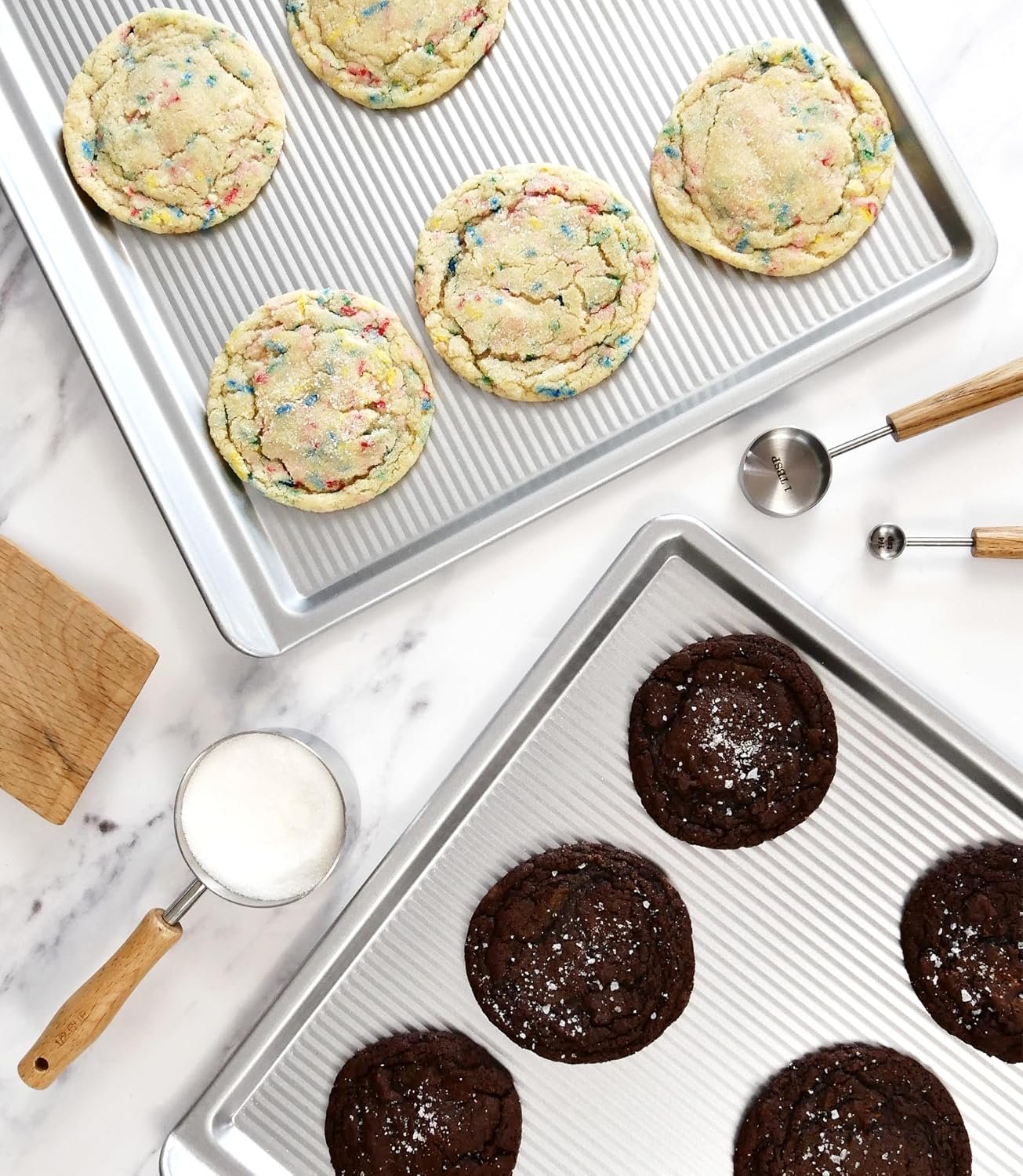 USA Pan Bakeware Cookie Sheet, Warp Resistant Nonstick Baking Pan, Made in the USA from Aluminized Steel, Large Set of 2 - Image 5
