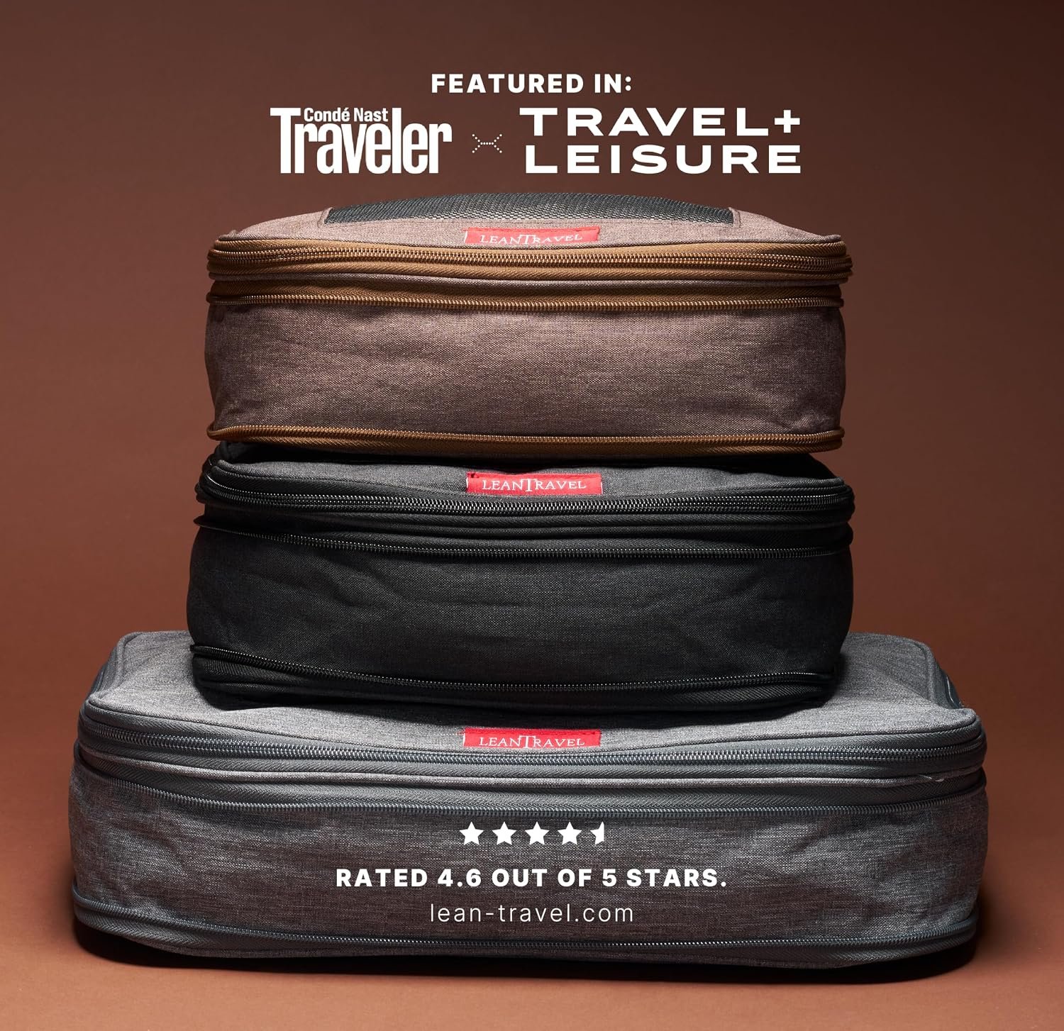 LeanTravel Premium Compression Packing Cubes for Travel - Suitcase Organizer Bags with Double Zipper & Breathable Mesh Panel - Space Saving Carry On Luggage Essentials (6-Pack, Grey) - Image 4