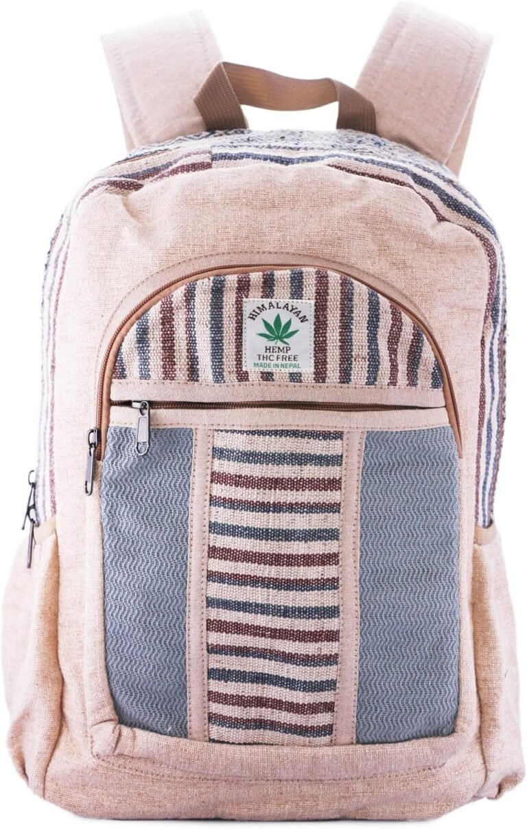 Anitya Himalayan Hemp Backpack, Neutral Boho Daypack, Handmade in Nepal