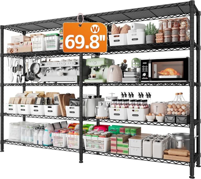 REIBII 5-Tier Heavy Duty Storage Shelving Unit, 1600LBS Wire Rack