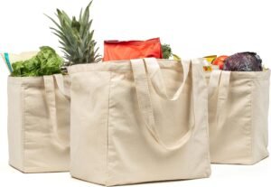 VeraMia Canvas Grocery Bag 3pc XL S...