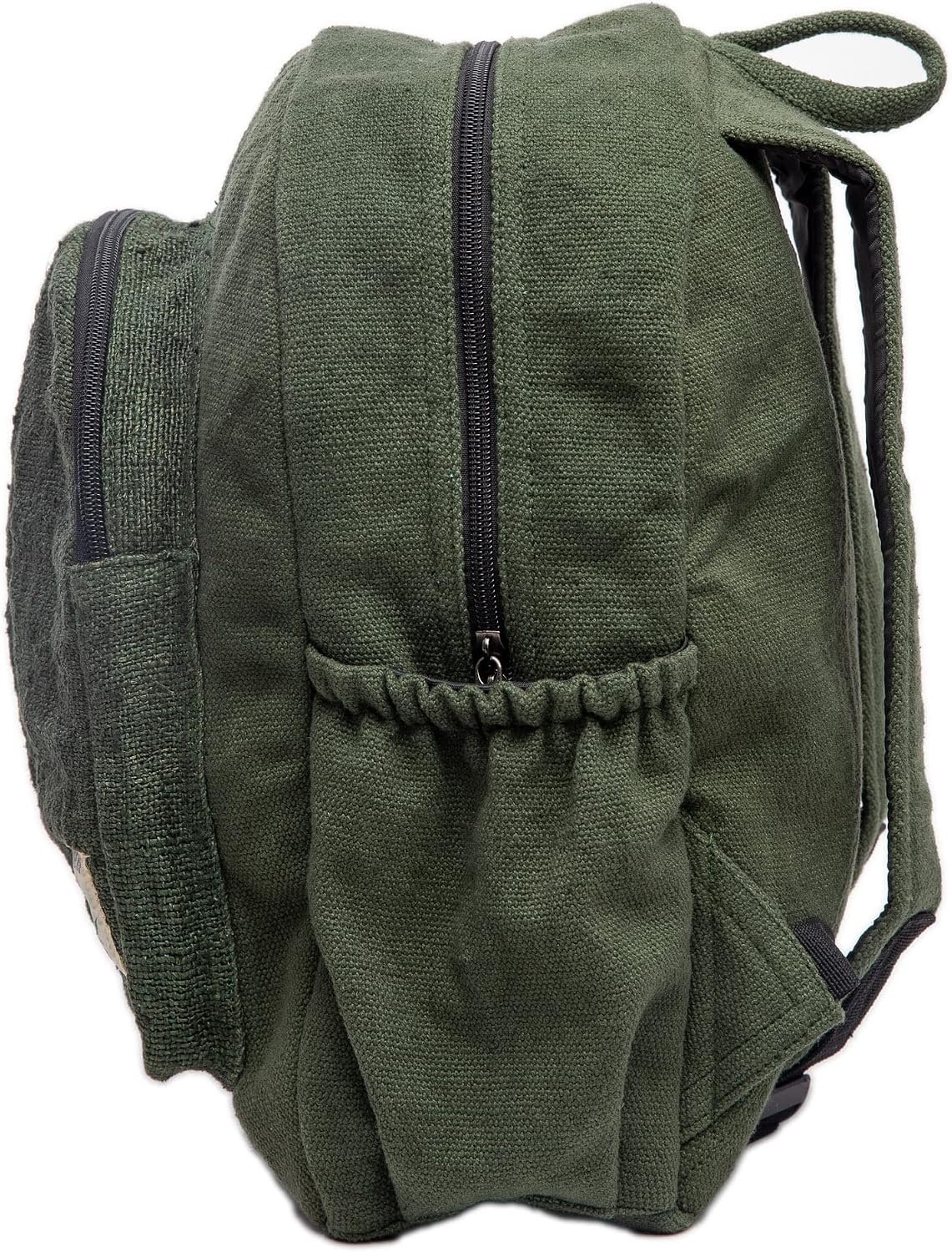 Organic Hemp Backpack Bag - Eco Friendly Durable Rustic Travel Hiking Friendly Lightweight Causal Bag by Freakmandu - Green - Image 3