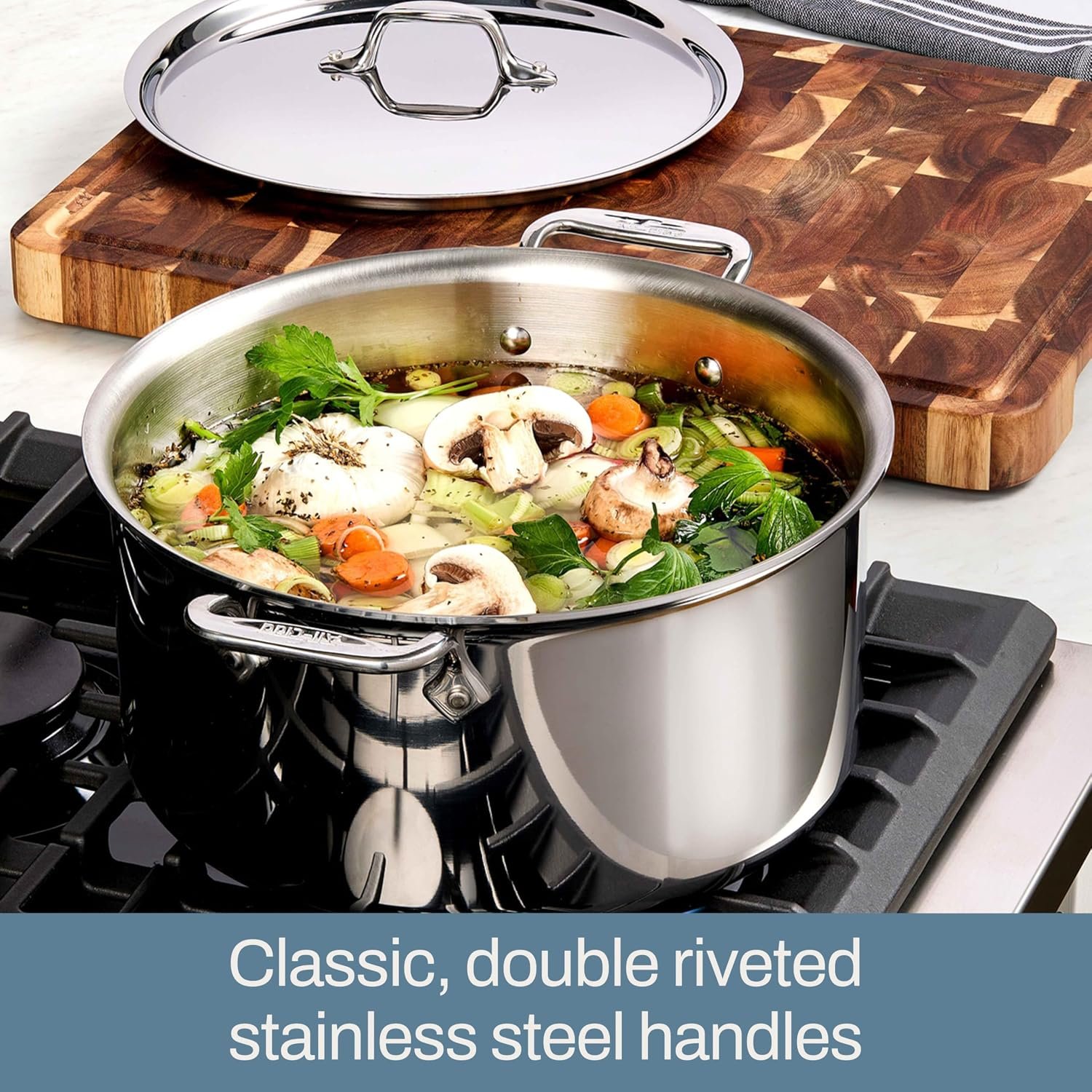 All-Clad D3® Stainless Steel 10 Piece Cookware Set- Made in USA- Includes Frying Pans, Saucepan, Sautépan, Stockpot - Professional Grade -Oven Safe & Induction Compatible - Image 7