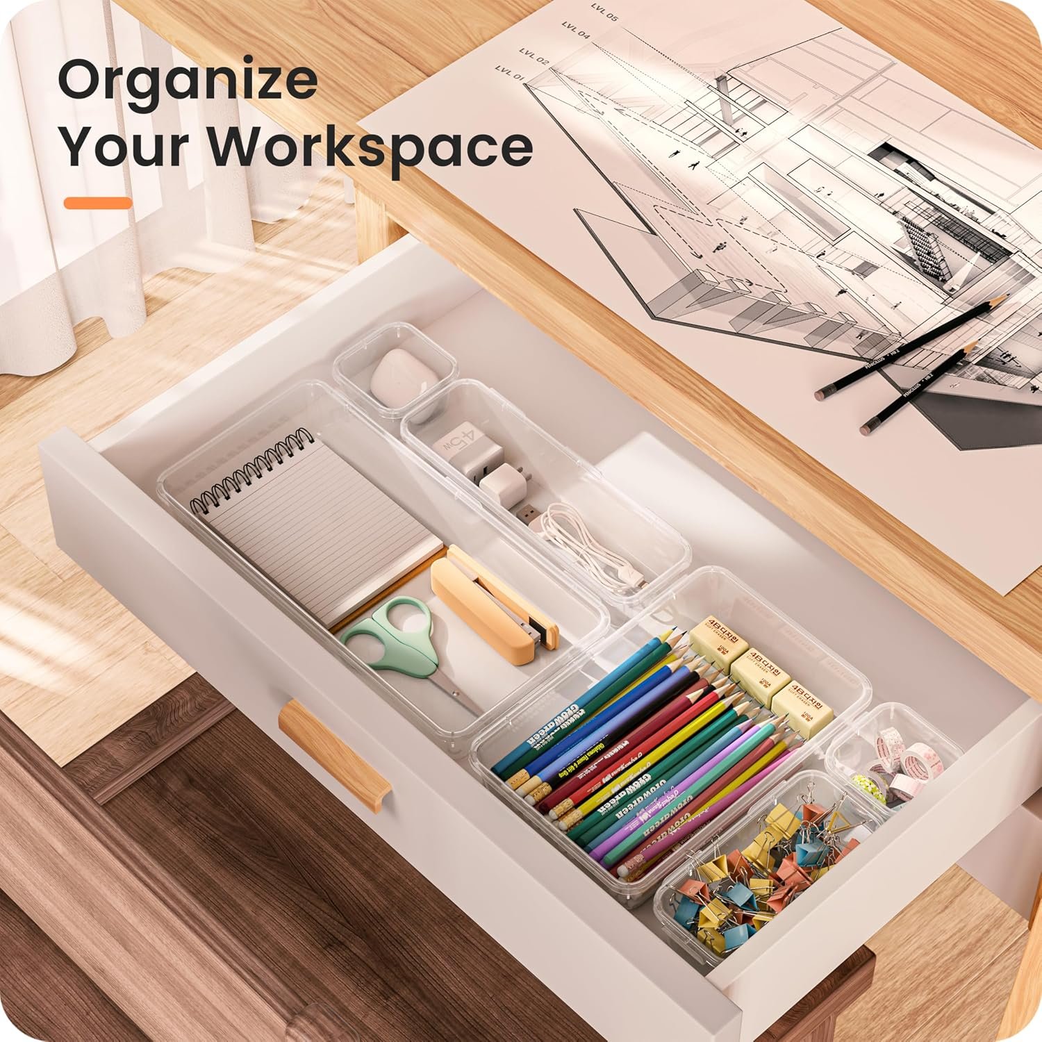 A-LuGei 【Military Grade Drawer Organizer for Vanity Bathroom Makeup Desk - Image 3