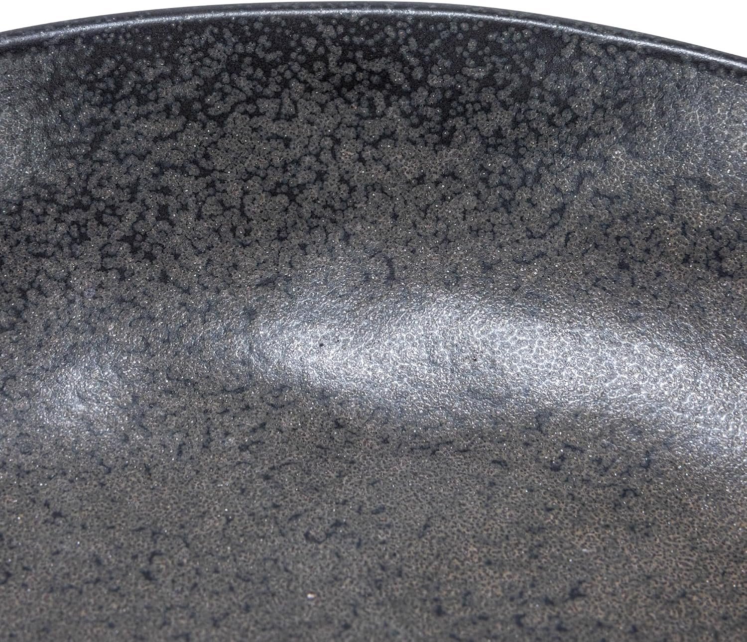 Creative Co-Op Stoneware Bowl with Handle and Base, Black Reactive Glaze - Image 3