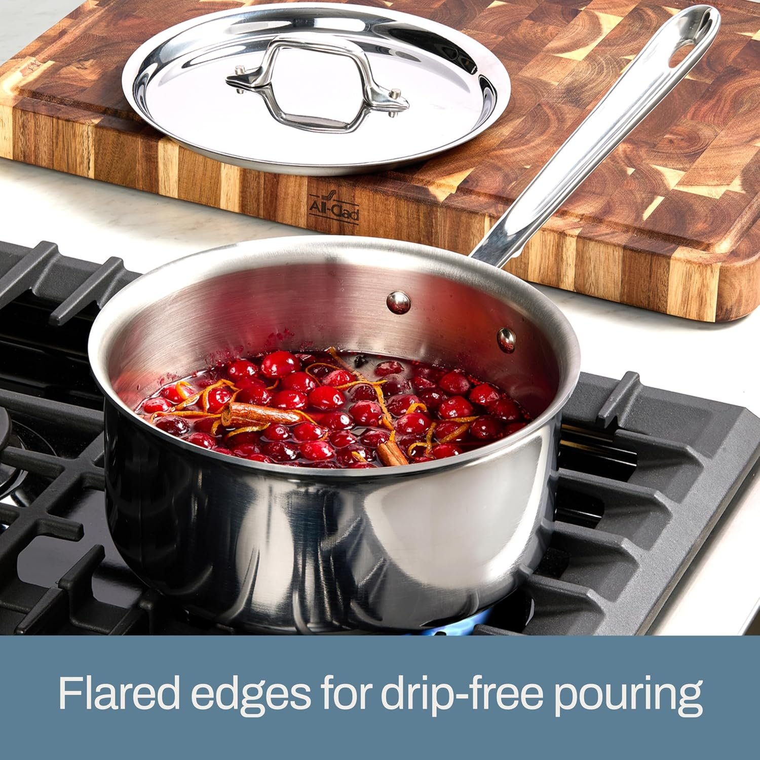 All-Clad D3® Stainless Steel 10 Piece Cookware Set- Made in USA- Includes Frying Pans, Saucepan, Sautépan, Stockpot - Professional Grade -Oven Safe & Induction Compatible - Image 5