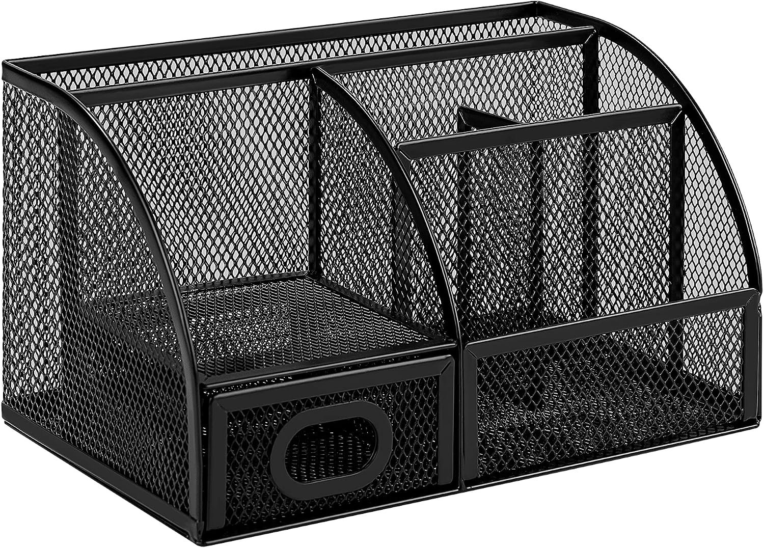 Amazon Basics Mesh Pen Holder and Desktop Desk Organizer, Office Caddy Storage for Writing Utensils, 9.1 x 5.9 x 5.5 inches, Black