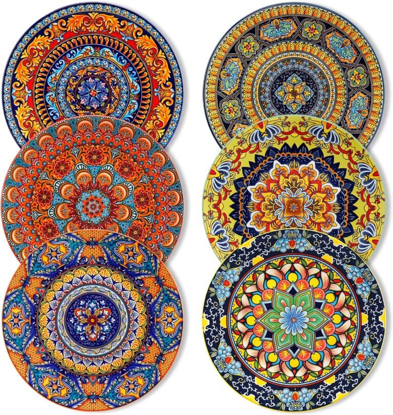 vancasso Colorful Dinner Plates Set of 6, 10.5 Inch Ceramic Kitchen Plates