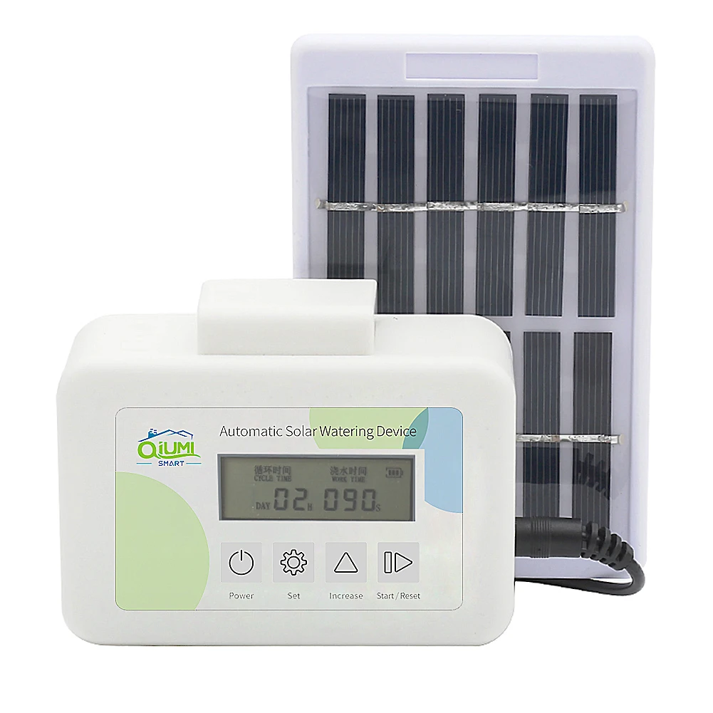 Qiumi Garden Water Controller, Lawn, Garden Flowers, Balcony Watering Controller Smart Irrigation for Home Garden Solar Power