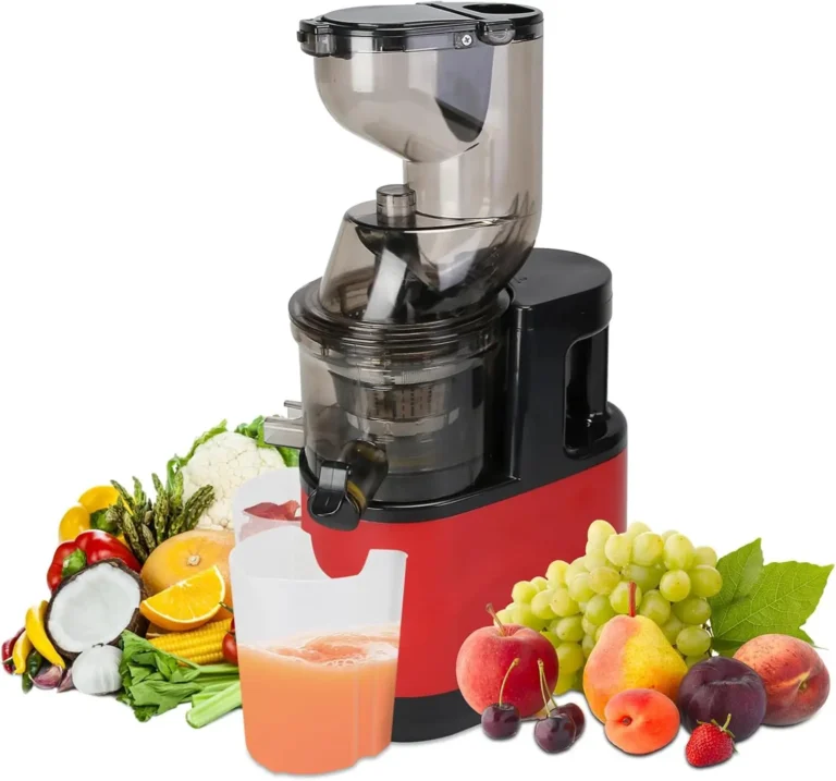 Cold Press Juicer Machine, 300W Slow Masticating, Large Feed Chute Fits Whole Fruits & Vegetables, Reverse Function, Easy Clean