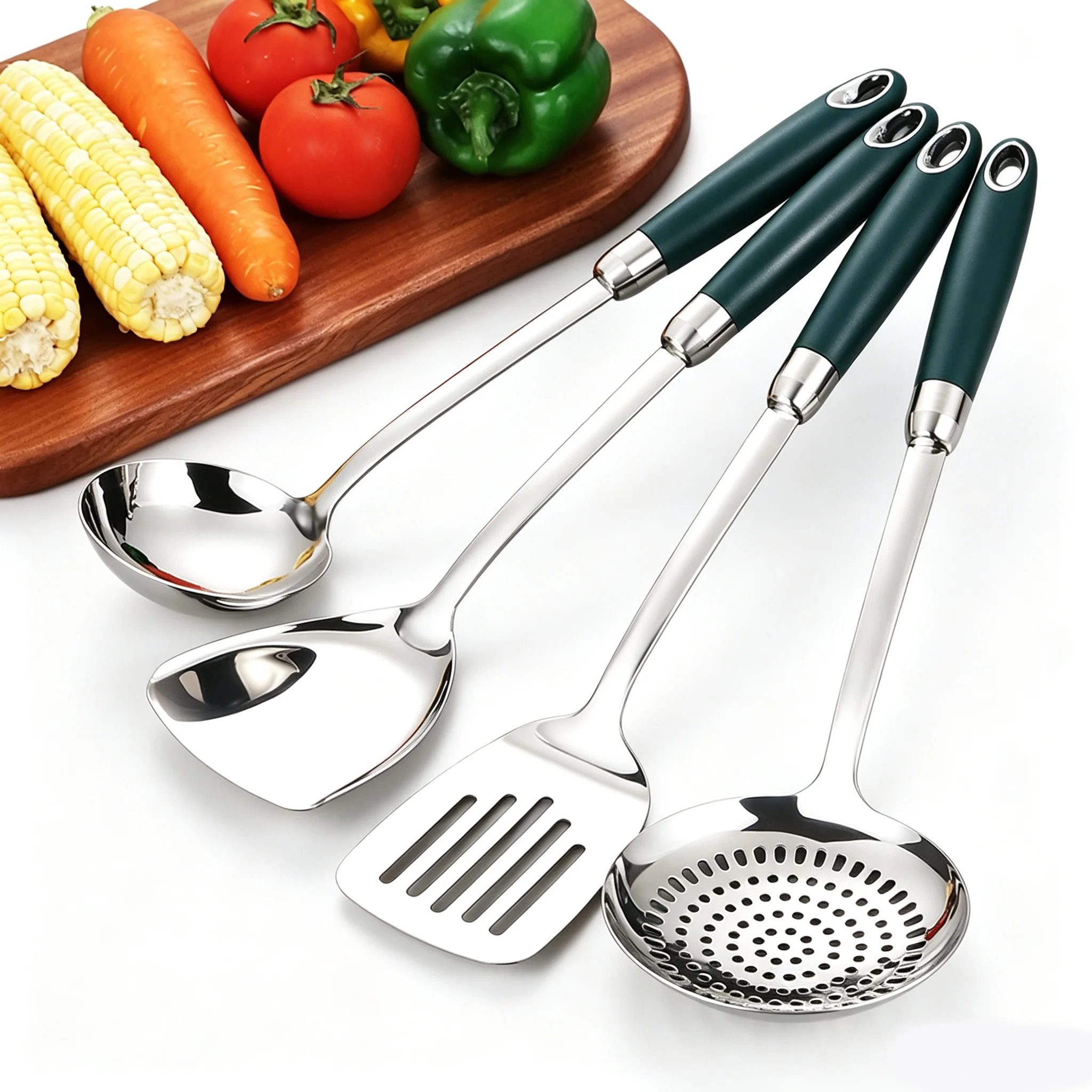 304 Stainless Steel kitchen gadget sets, Kitchen Supplies, Spatula, Soup Spoon, Frying Spatula, Cooking Set, 4Pcs
