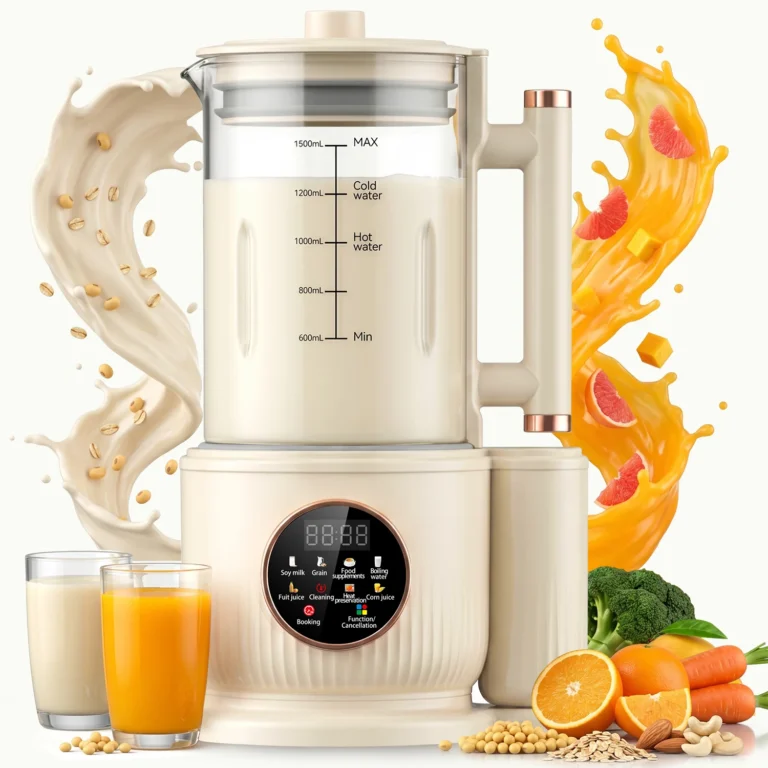 Automatic Nuts Milk Maker, Plug and Play 1500ML Milk Maker, Nut Milk Machine, Multifunctional Juicer for Coffee, Grain and Juice