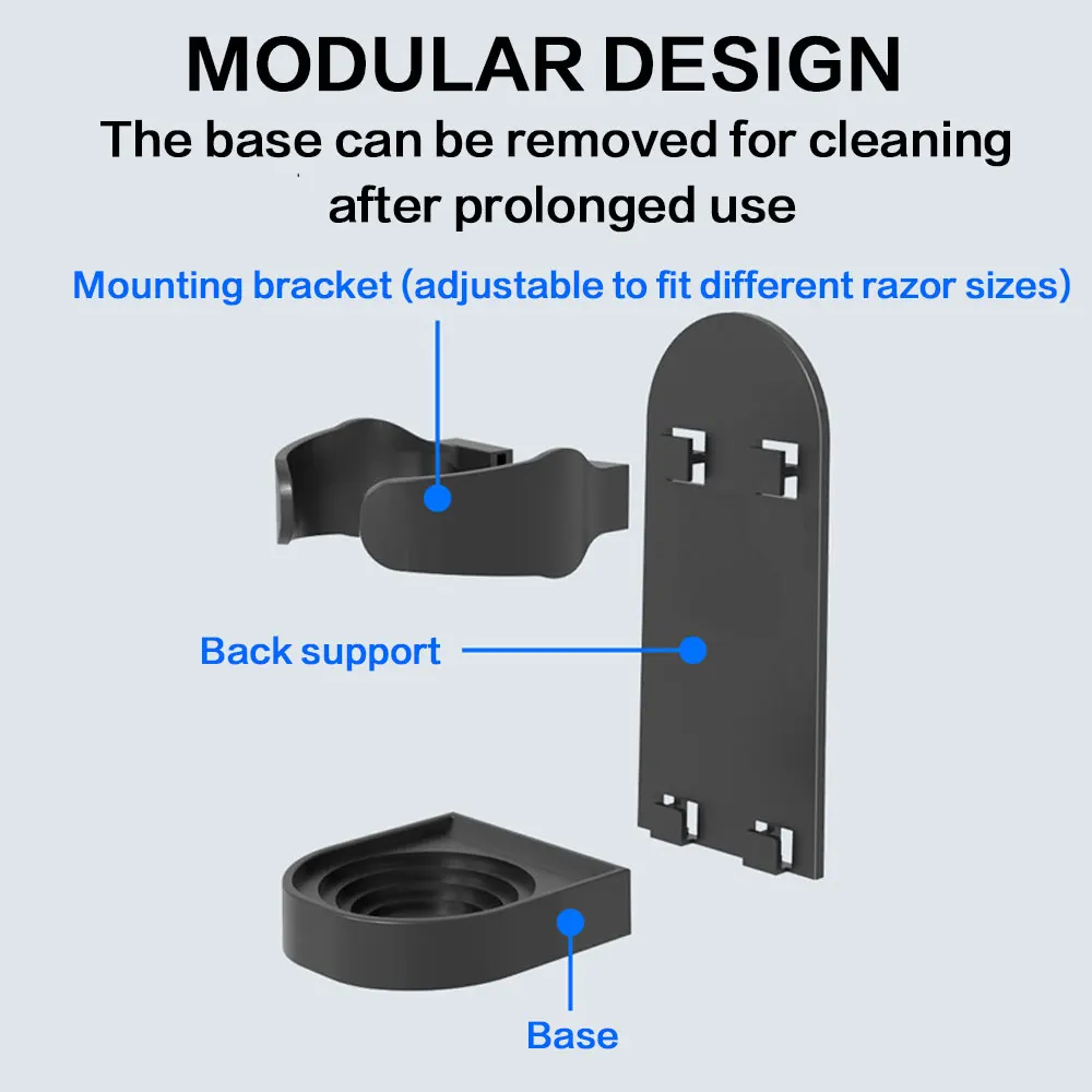 Electric Toothbrush Holder Wall Mounted Self Adhesive No Drilling Razor Stand Shaver Support Rack Bathroom Organizer Storage Hook Punch Free Shower Accessories Multifunctional Waterproof Space Saving Rustproof for Men Women Bathroom Kitchen