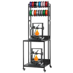 SucceBuy 4-Tier 3D Printer Filament Storage Rack with Wheels Printer Stand Spools Holder Cart for 3D Printing Station Office