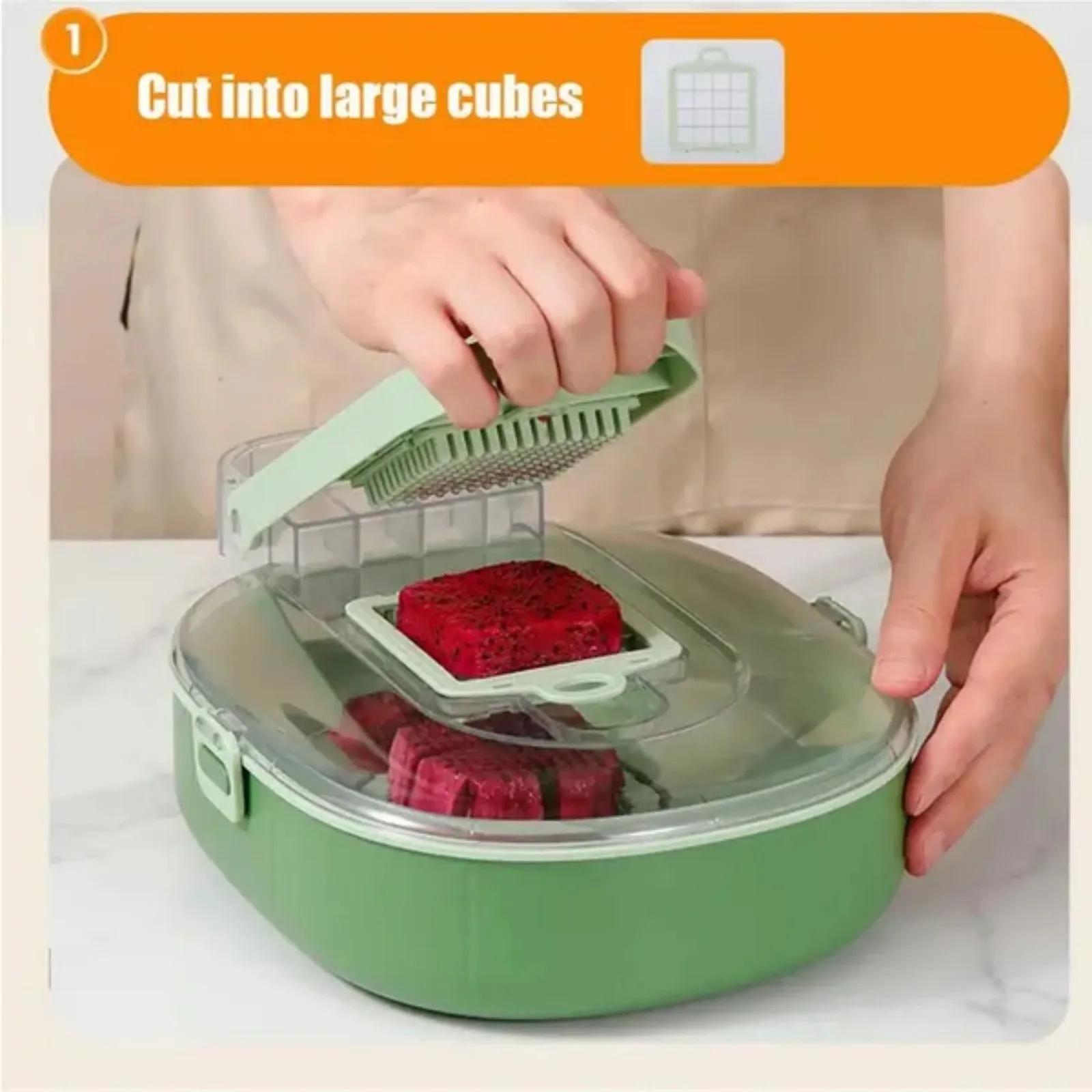 Vegetable Chopper Pro, Multi-Function Food Slicer, Kitchen Prep Cutter, Manual Veggie Dicer, Easy Slice & Grate Tool