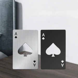 3PCS Spade A Poker Card Bottle Opener, Credit-Card-Size Portable Beer Opener for Bar & Party Use, Black & Silver Home Supplies Utensils
