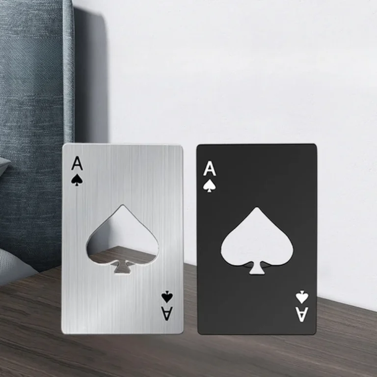3PCS Spade A Poker Card Bottle Opener, Credit-Card-Size Portable Beer Opener for Bar & Party Use, Black & Silver Home Supplies Utensils