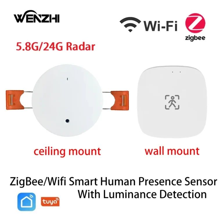 ZigBee WiFi MmWave Human Presence Sensor 120° 7-10m Range