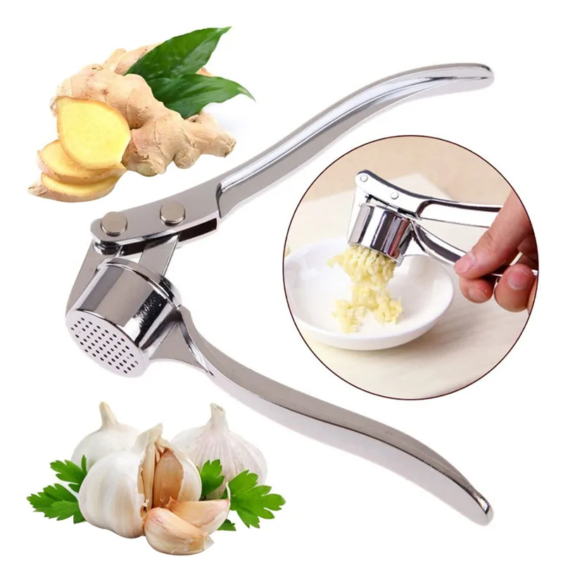 Zinc Alloy Manual Garlic Press Handheld Garlic Mincer Crusher Heavy‑Duty Garlic Squeezer Kitchen Gadget