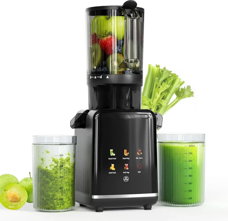 Cold Press Juicer Machine with 4.35" Large Feeding Chute, Slow Masticating Juice Extractor for Whole Fruits & Vegetables, Maximu