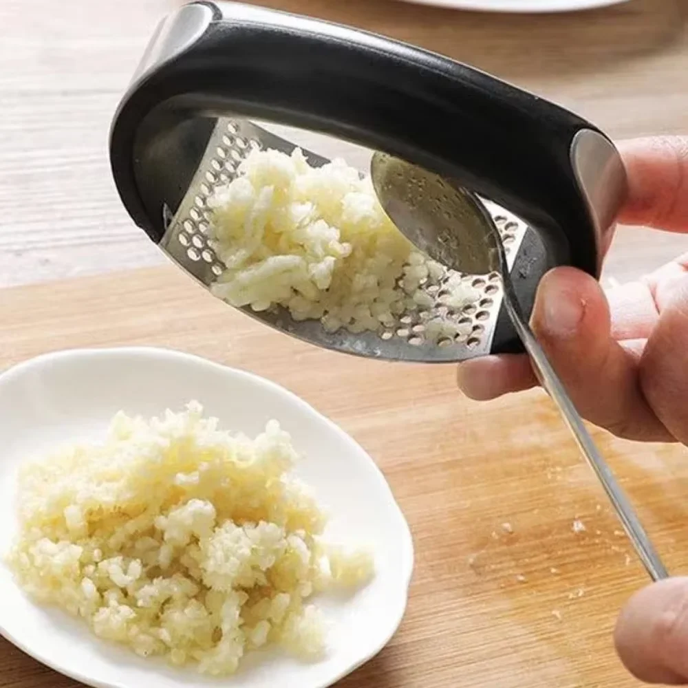 Stainless Steel Garlic Press Manual Garlic Mincer Chopping Garlic Tools Curve Fruit Vegetable Cooking Kitchen Gadgets Tools