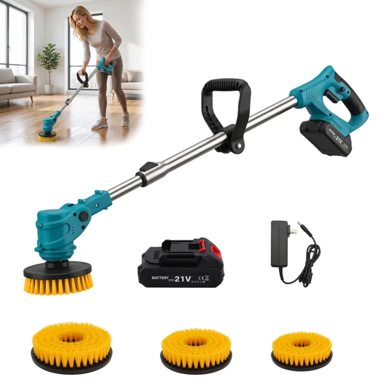 Electric Spin Scrubber Extra Long Foldable Compatible with Makita 21V Battery(Tool Only) for Handheld Cleaning Machine ,Cordless Rechargeable Spin Scrubber,Cordless Cleaning Brush for Bath/Tub/Tile/Floor