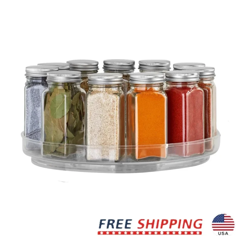 Clear Plastic Turntable Organizer 10 Inch Low Wall Modular Storage System Spice Cabinet 360 Degree Rotation Efficient Kitchen