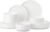 MALACASA 12 Pcs Porcelain Plates and Bowls Sets,Dinnerware Set for 4,White