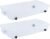 Rubbermaid 68 Quart Under the Bed Low Profile Storage Boxes with Dual Hinged Lids and Easy Rolling Caster Wheels, Clear, 2 Pack