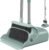 Upgrade Broom and Dustpan Set, Large Size and with Long Handle, Upright,Ideal for Indoor Outdoor Garage Kitchen Room Office Lobby Use (Green)