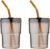 BLUEPOLAR 13oz/400ml Glass Tumbler Water Cup with Straw and Lid, Sealed Carry on for Coffee, Iced Tea, Thick Wall Insulated Amber 2-Pack