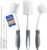 Holikme 6 Pack Dish Brush Set with Bottle Brush, Dish Scrub Brush,Gray