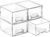 Vtopmart 4 Pack Small Clear Stackable Storage Drawers, Fits Narrow Spaces