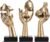 3 Pcs Thinker Small Statue Set – Black Gold Home Decor Abstract Art Figurines for Shelves, Living Room Coffee Table, Office Desktop (3 Pcs Gold, 6″)