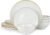 Famiware Jupiter Plates and Bowls Sets with Rim, Stoneware Dinnerware for 4