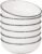 OTAGO 8″ Stoneware Salad and Pasta Bowls Set of 6, Porcelain Ceramic Bowls with Black Rim, Microwave & Dishwasher Safe Tableware for Kitchen, Dinner & Dining