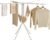 JOOM 4 Legs Clothes Drying Rack, Garment Rack Portable and Foldable Space Saving Laundry Drying Rack – Drying Rack Clothing 4rods16 Clips,Floor Folding Balcony Bedroom Household