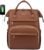 LOVEVOOK Leather Laptop Backpack for Women 15.6 inch,Travel Purse Nurse Teacher Carry On Backpack Computer Bag,Professional College Business Work Bags with USB Port,Brown