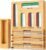 9 in 1 Storage Bag Organizer for Kitchen Drawer, Bamboo Foil and Plastic Wrap Dispenser with Cutter, Food Storage Bag Organizer for Quart, Gallon, Sandwich & Snack Bags, Aluminum Foil Organizer