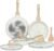 ESLITE LIFE Nonstick Ceramic Frying Pans Skillets Set with Lids, Non-Toxic Egg Omelette Kitchen Cooking Pans Compatible with All Stovetops (Gas, Electric & Induction), PTFE & PFOA Free (White)