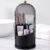 QIYVLOS Toothbrush Holders with Sliding Lid, Rotating 3 Slots Bathroom Organizer Countertop, Tooth Brush Toothpaste Holder Bathroom Counter Stand Caddy for Vanity Makeup Brushes Holder (Black)
