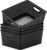Eslite Plastic Storage Baskets for Organizing,11″X8.5″X4.7″,Pack of 4 (Black)