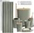Clara Clark Bathroom Accessories Set – Bathroom Set, Bathroom Accessory Set, Shower Curtain Set, Toilet Brush, Trash Can & Soap Dispenser – Sage Green – 20PC